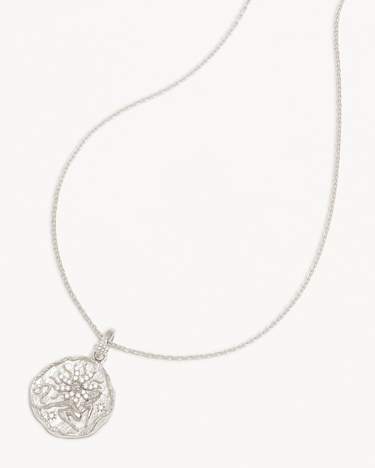 Round Diamond Charm Pendant Necklace - Leo 1