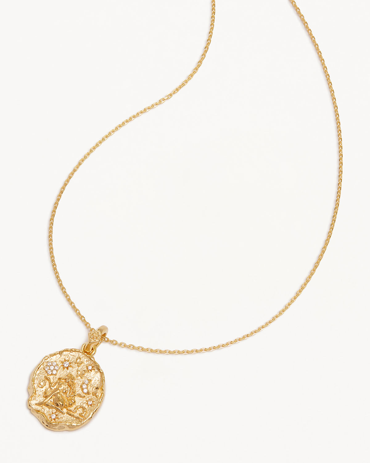 0.10 TCW Gold Libra Zodiac Pendant Necklace 1