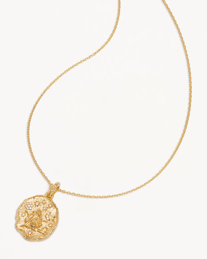 0.10 TCW Gold Libra Zodiac Pendant Necklace 1