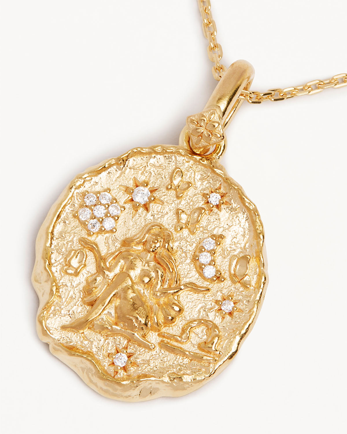 0.10 TCW Gold Libra Zodiac Pendant Necklace 2
