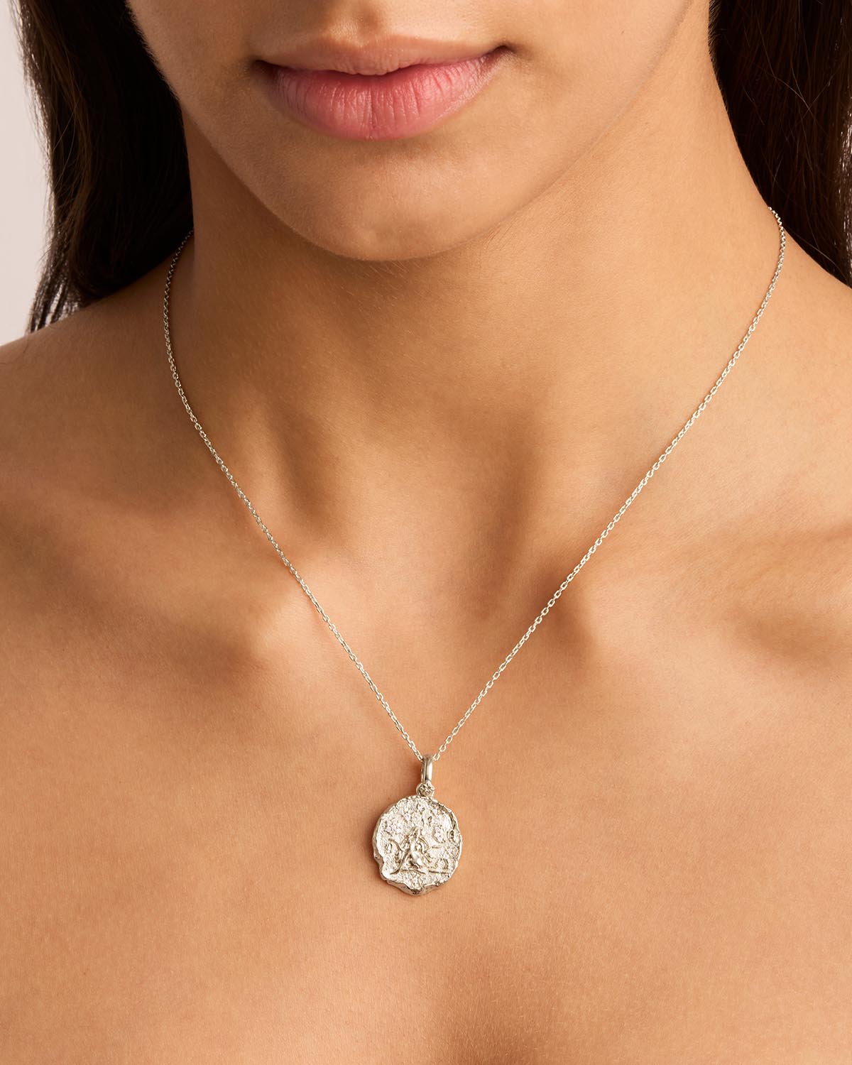 Libra Zodiac Round Diamond Pendant Necklace - Elegant Lab Grown Design