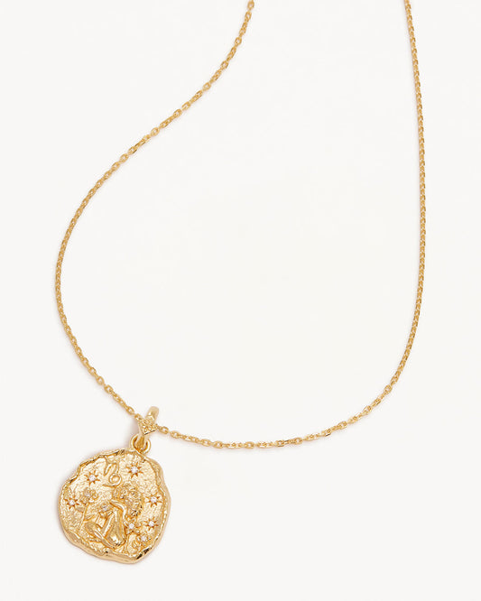 0.1TCW Gold Vermeil Zodiac Necklace - Capricorn