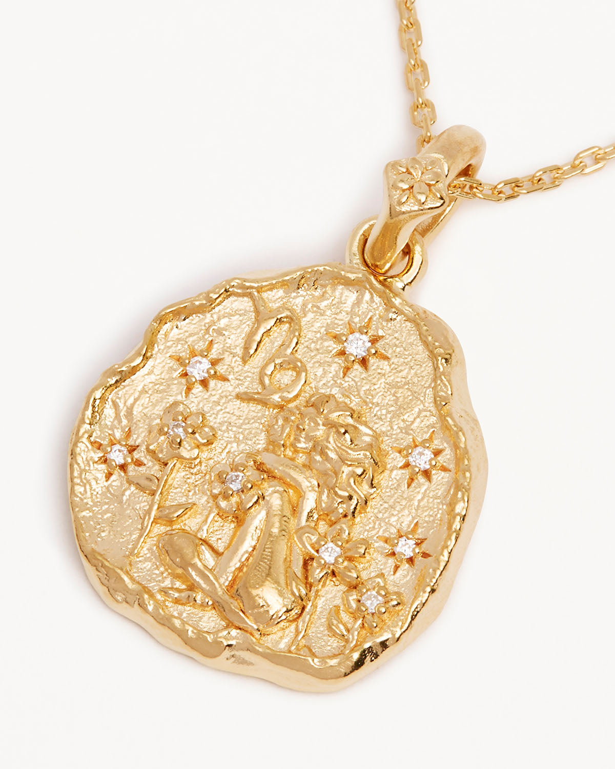 0.1TCW Gold Vermeil Zodiac Necklace - Capricorn