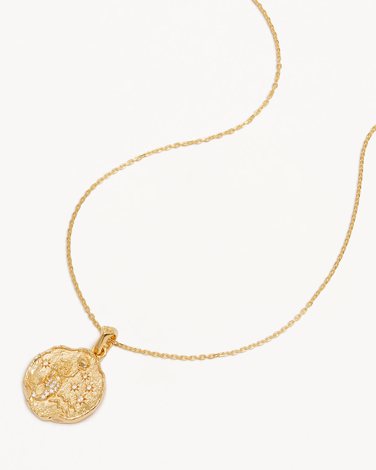 Ethereal Aquarius 0.10 TCW Round Lab-Grown Diamond Zodiac Necklace 1