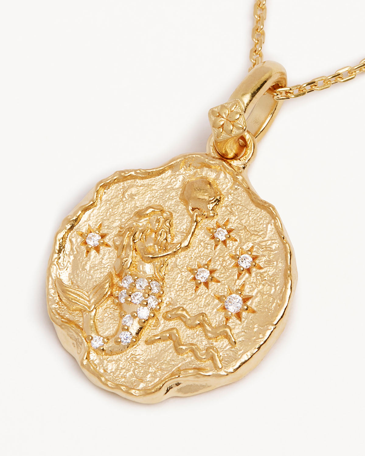 Ethereal Aquarius 0.10 TCW Round Lab-Grown Diamond Zodiac Necklace 2