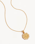 Load image into Gallery viewer, 0.12 TCW Round & Baguette Lab Grown Diamond Medallion Necklace
