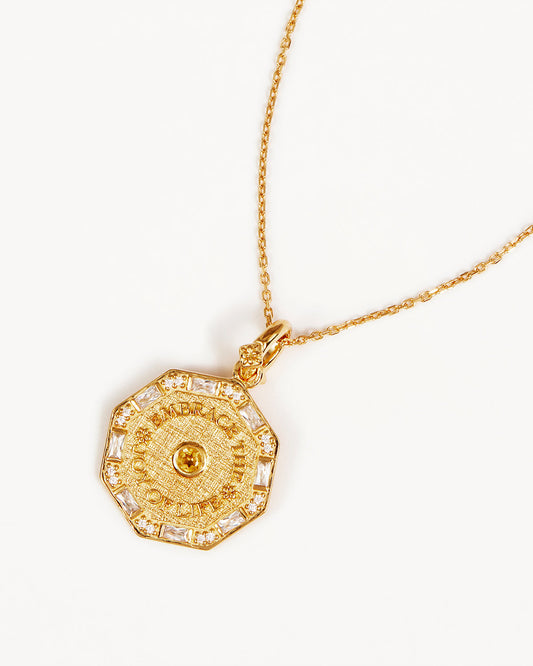 0.12 TCW Round & Baguette Lab Grown Diamond Medallion Necklace