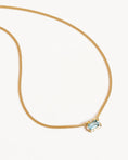 Load image into Gallery viewer, 0.15TCW Blue Topaz Baguette Lab Made Diamond Solitaire Necklace
