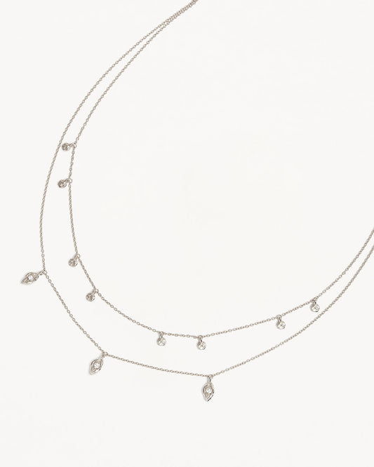 Elevate Elegance: 0.05 TCW Round Lab Grown Diamond Double Chain Choker