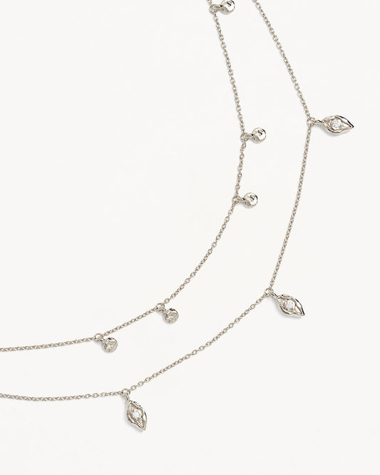 Elevate Elegance: 0.05 TCW Round Lab Grown Diamond Double Chain Choker