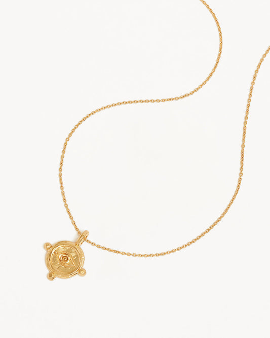 Golden Radiance: Evil Eye Charm Necklace for Luck