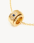 Load image into Gallery viewer, Elegant 0.12 TCW Round Blue Sapphire Lab Grown Diamond Pendant Necklace
