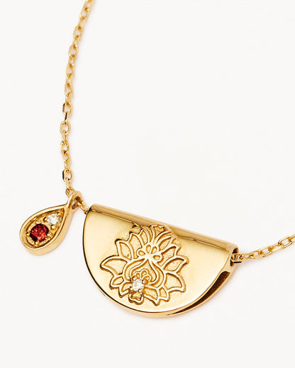 Round Garnet Lab Grown Diamond Necklace 2