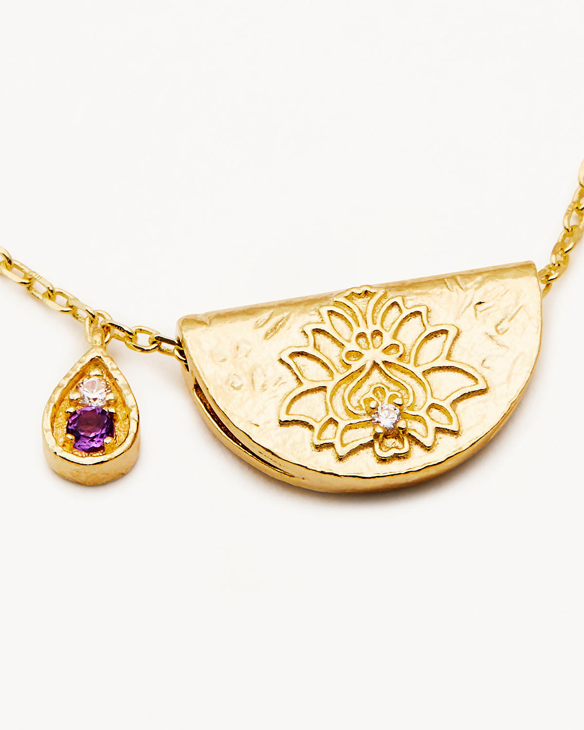 Eternal Blossom: 0.25 TCW Amethyst & Lab Grown Diamond Gold Necklace