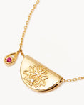 Load image into Gallery viewer, Elegant 0.2 TCW Round Diamond Necklace with Gold and Ruby Charm
