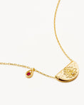 Load image into Gallery viewer, 0.08 TCW Round Ruby and Lab Made Diamond Sunburst Pendant Necklace
