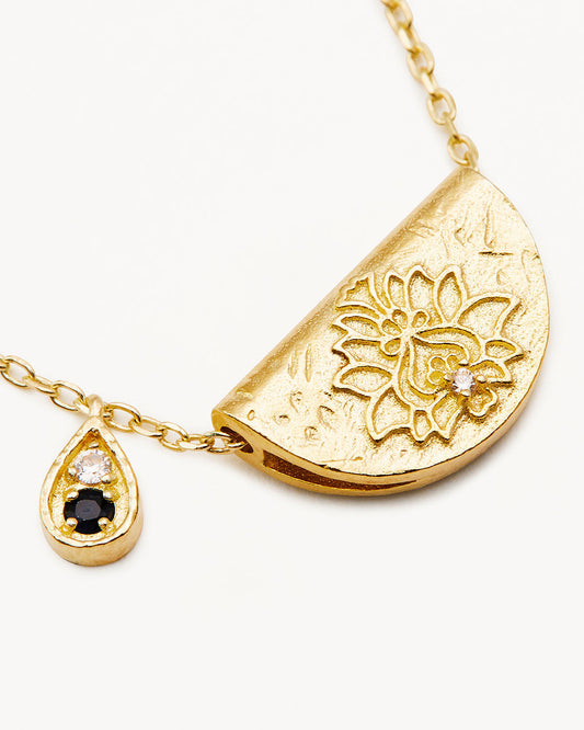 Lotus Embrace: 0.08 TCW Round Ruby & Lab-Grown Diamond Necklace