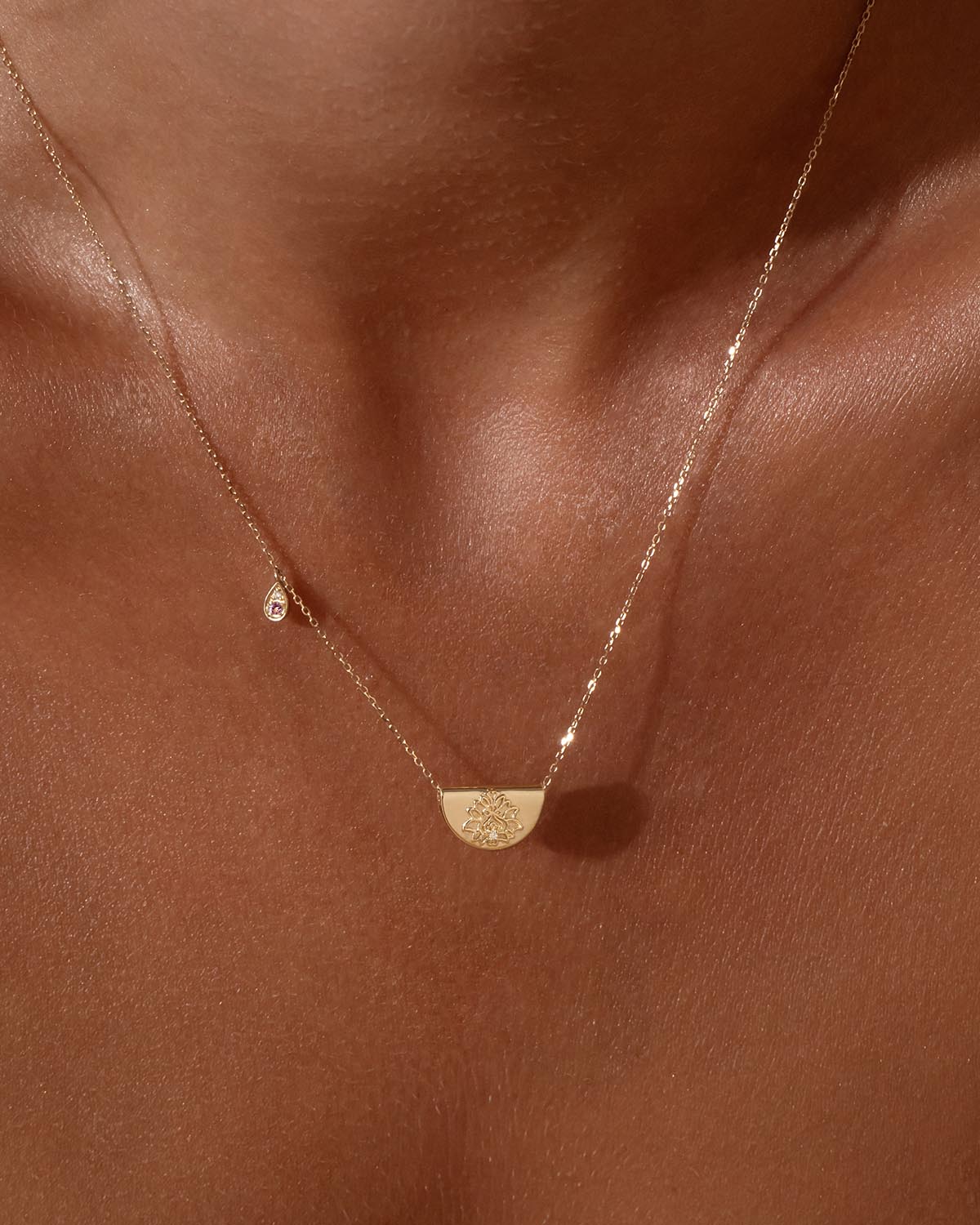 Golden Sunburst Topaz & Lab-Grown Diamond Necklace 5