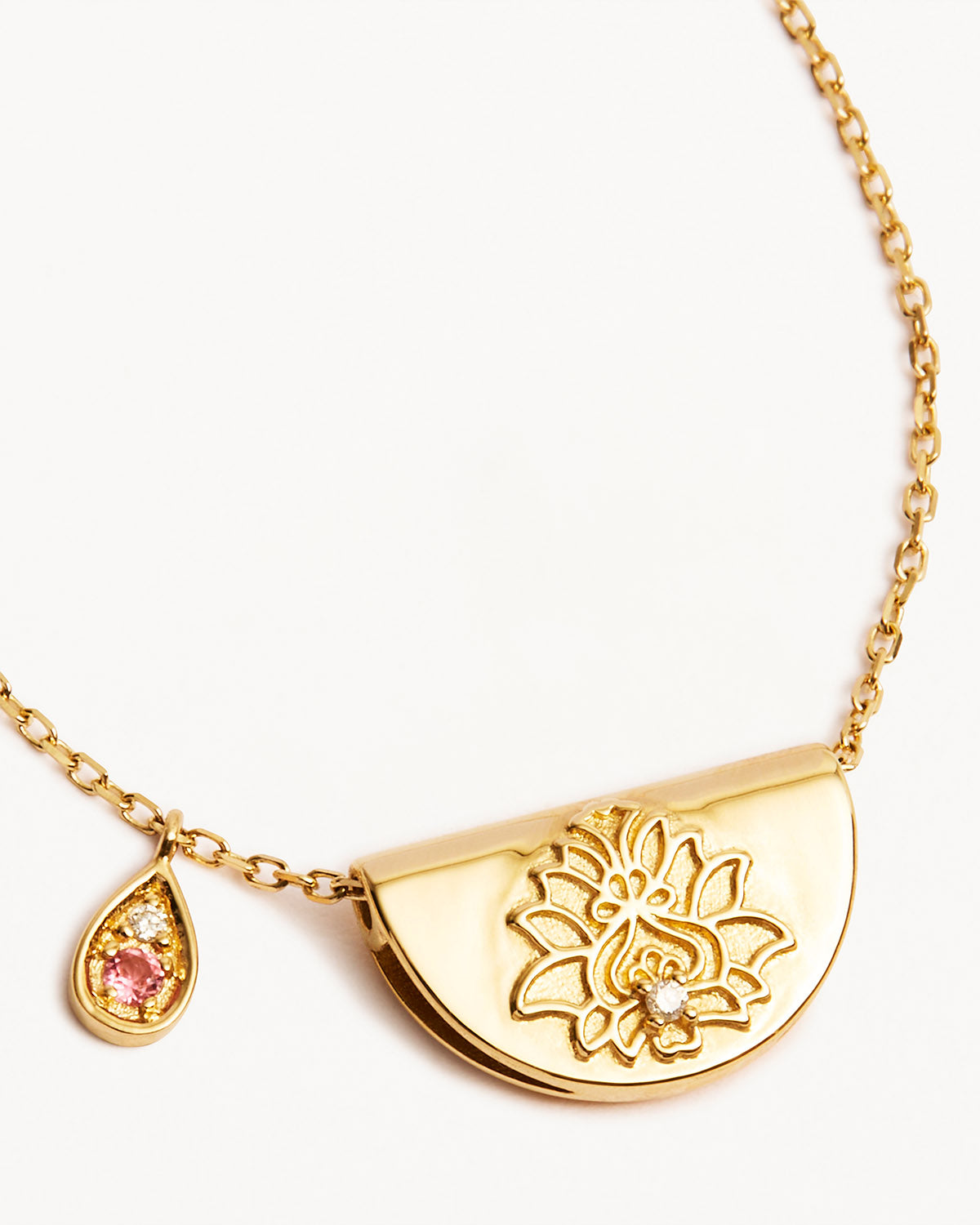 Golden Sunburst Topaz & Lab-Grown Diamond Necklace 2