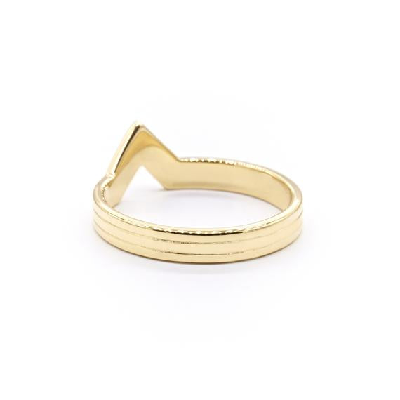 Radiant Solid Gold Chevron Diamond Ring