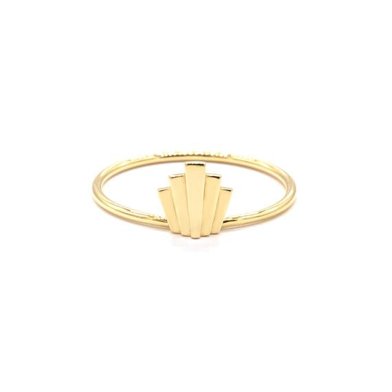 Elegant Solid Gold Geometric Wedding Band - Natalie Marie Lili Design