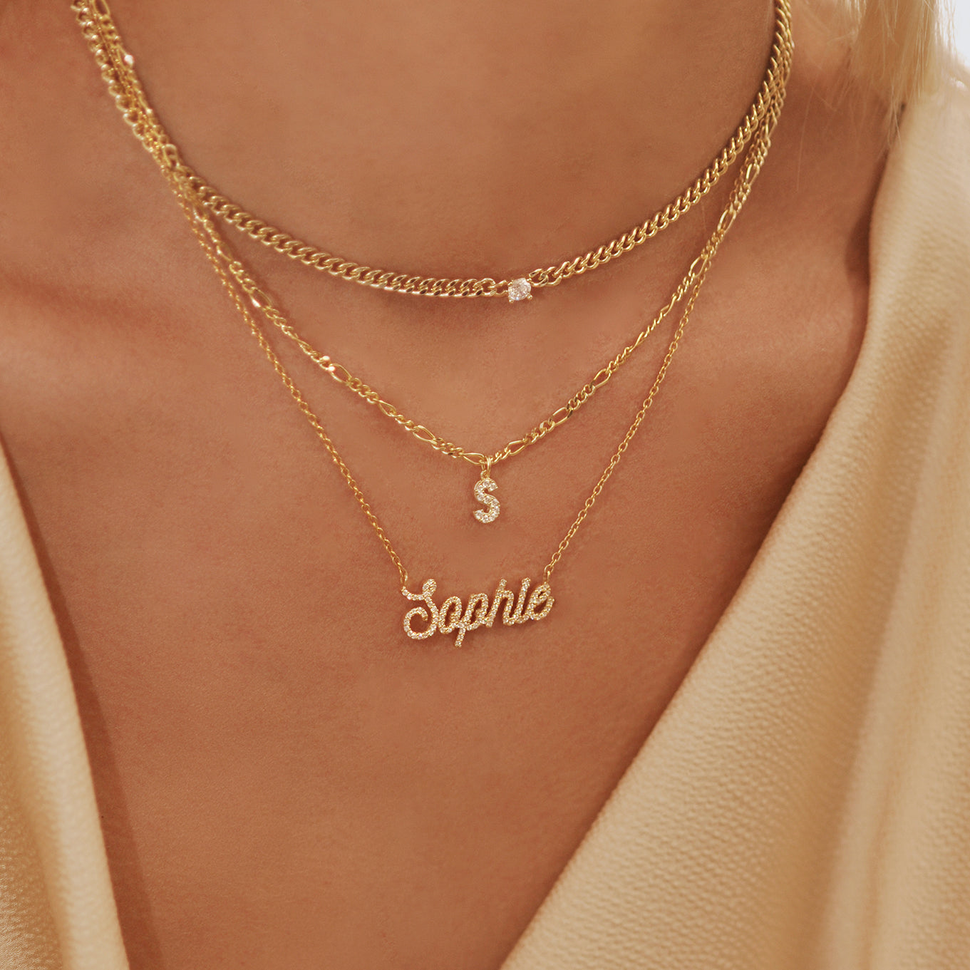 Sparkling 0.12 TCW Round Lab-Grown Diamond Initial Pendant 4