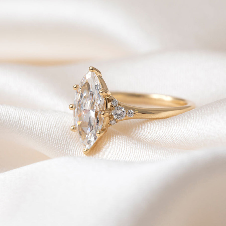 Cluster-2.0 CT Marquise Lab Grown Diamond Engagement Ring
