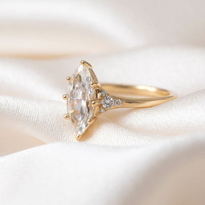 Cluster-2.0 CT Marquise Lab Grown Diamond Engagement Ring