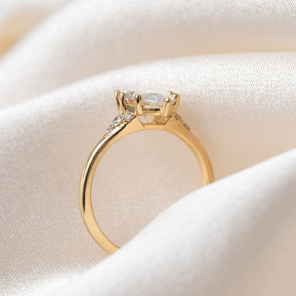 Cluster-2.0 CT Marquise Lab Grown Diamond Engagement Ring