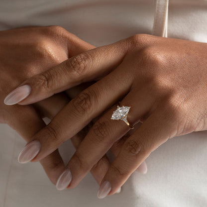 Cluster-2.0 CT Marquise Lab Grown Diamond Engagement Ring