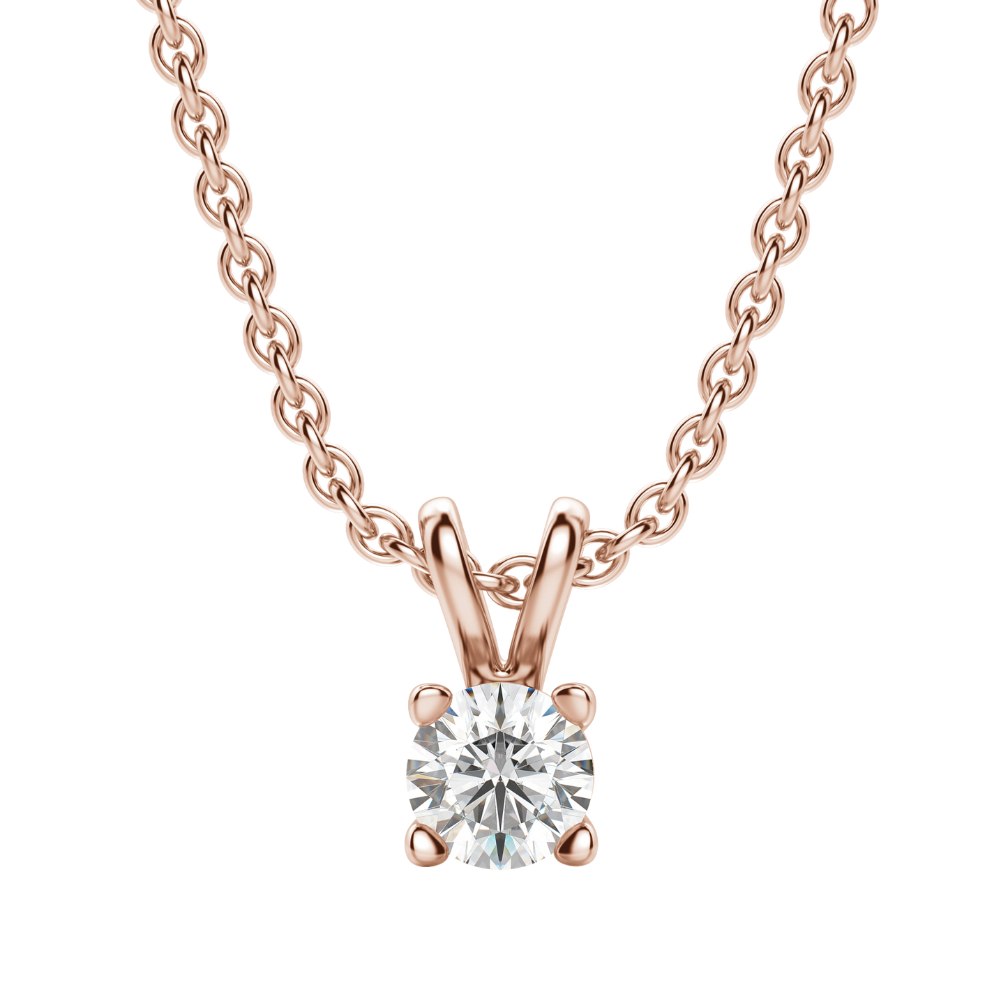 1.0 CT Round Lab-Grown Diamond Solitaire Pendant Necklace in Gold 12