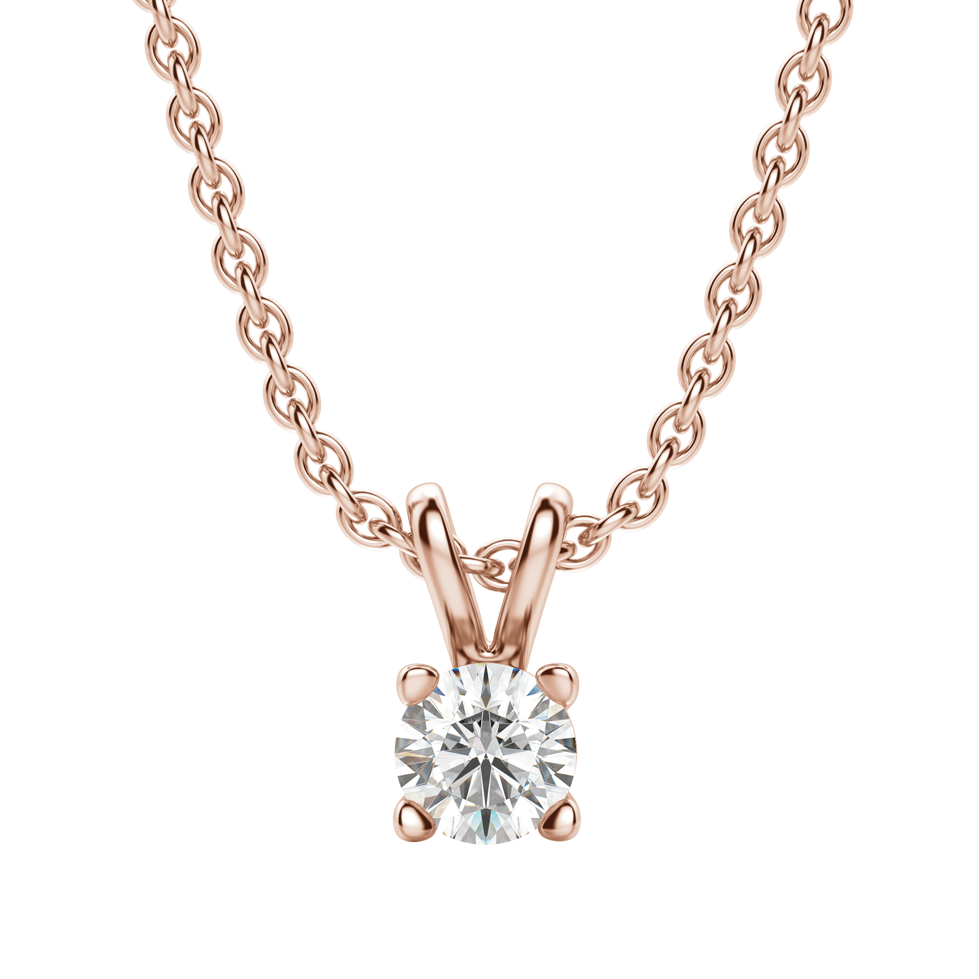 1.0 CT Round Lab-Grown Diamond Solitaire Pendant Necklace in Gold