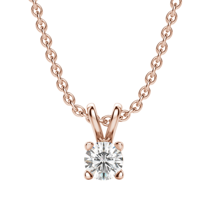 1.0 CT Round Lab-Grown Diamond Solitaire Pendant Necklace in Gold 12