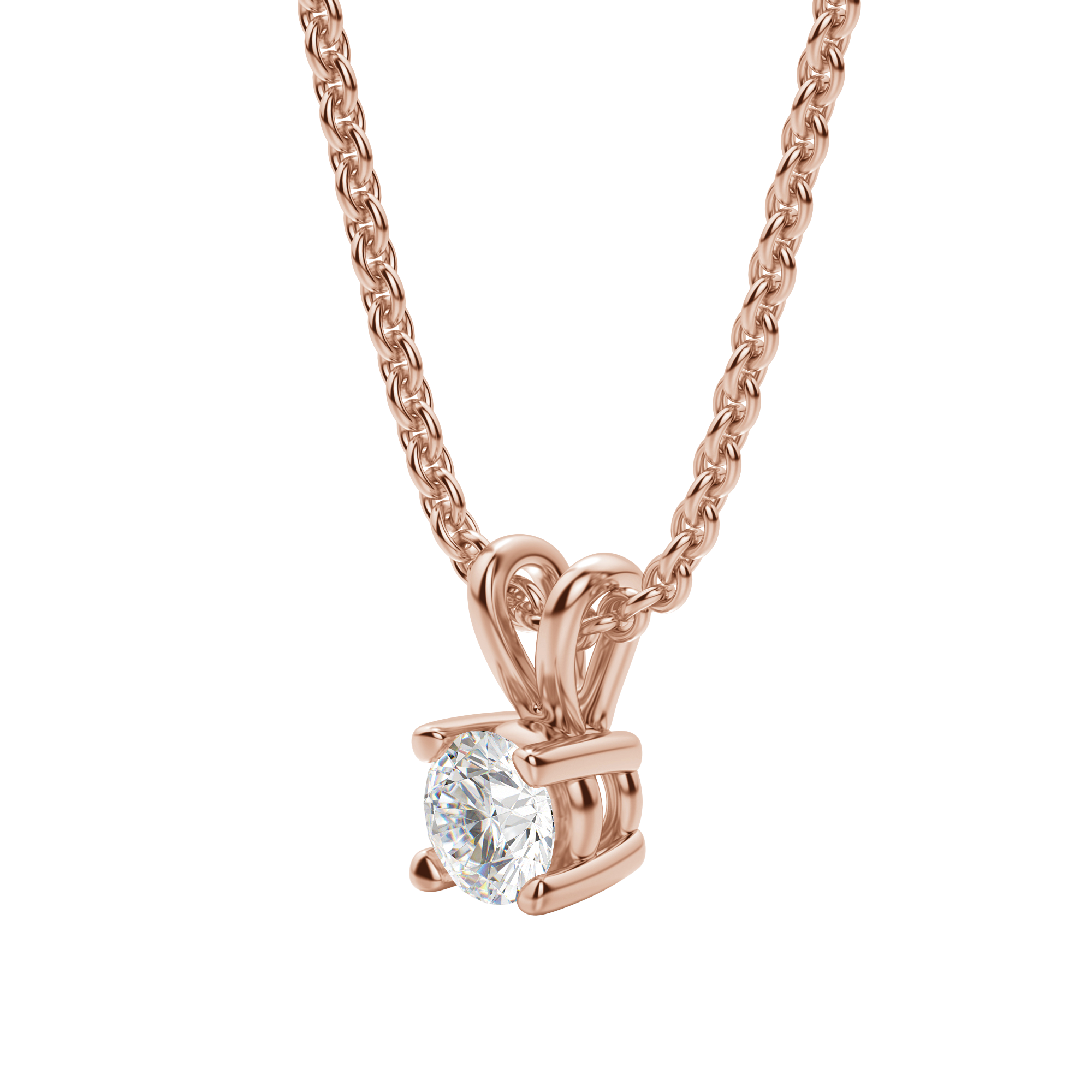 1.0 CT Round Lab-Grown Diamond Solitaire Pendant Necklace in Gold