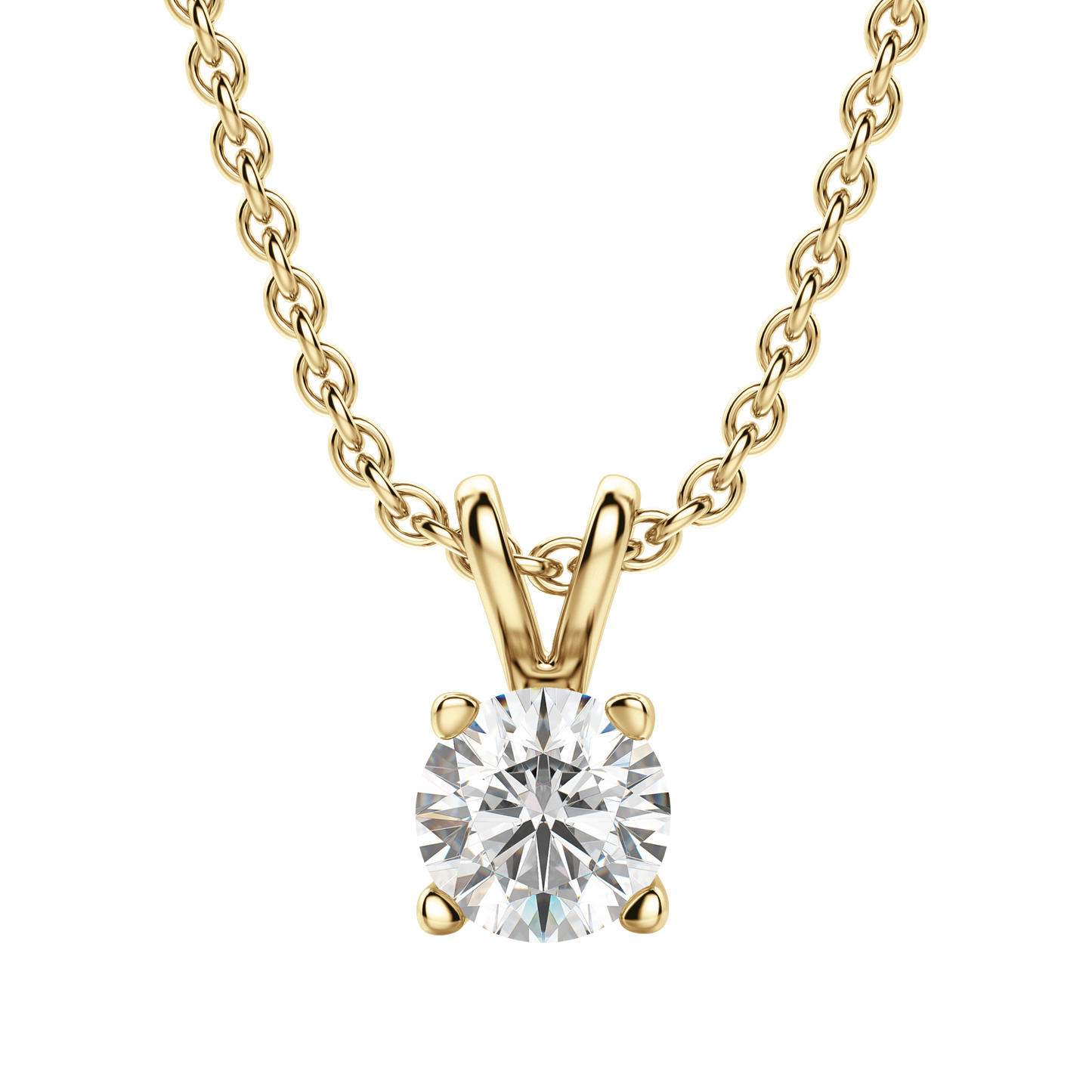 1.0 CT Round Lab-Grown Diamond Solitaire Pendant Necklace in Gold 1