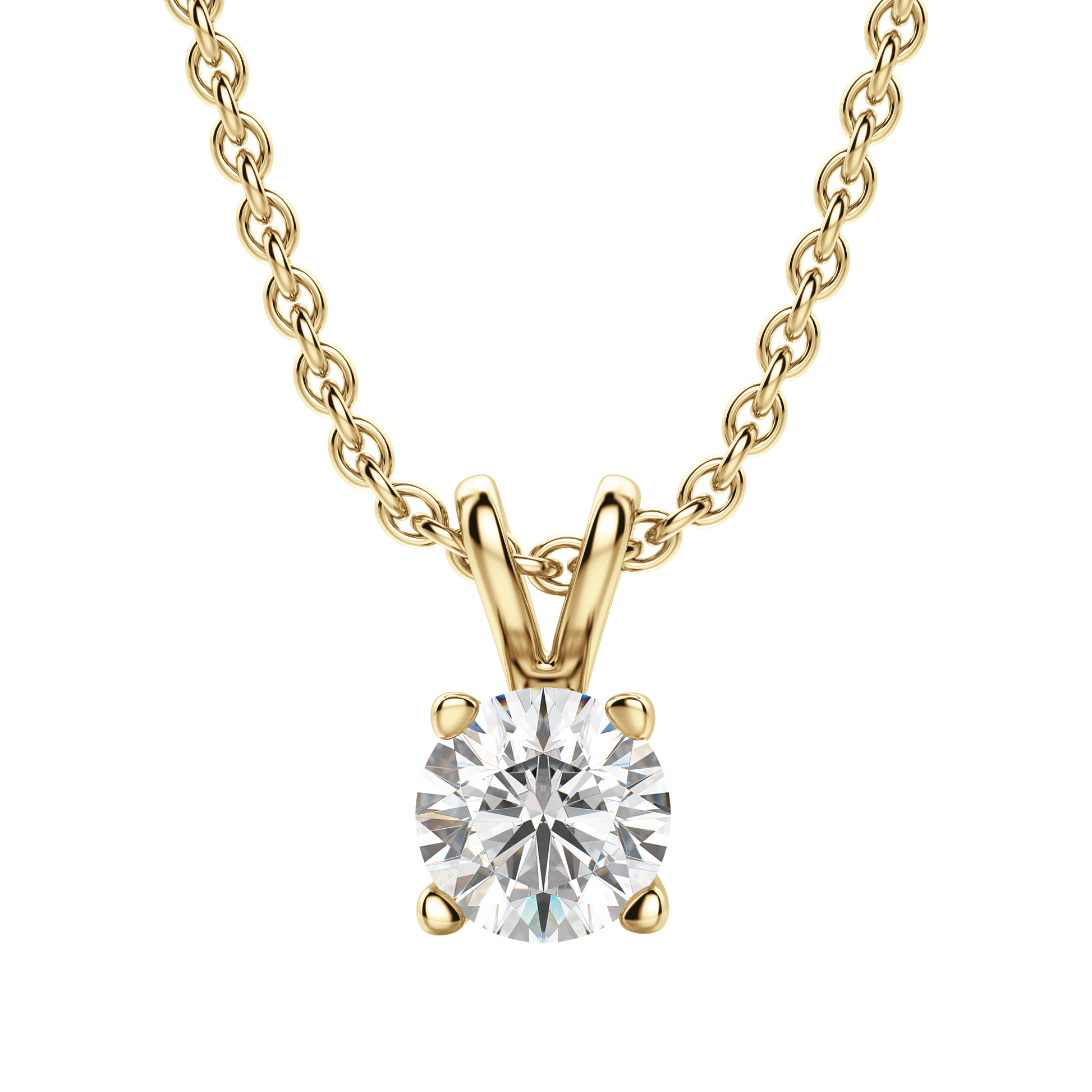 1.0 CT Round Lab-Grown Diamond Solitaire Pendant Necklace in Gold 1