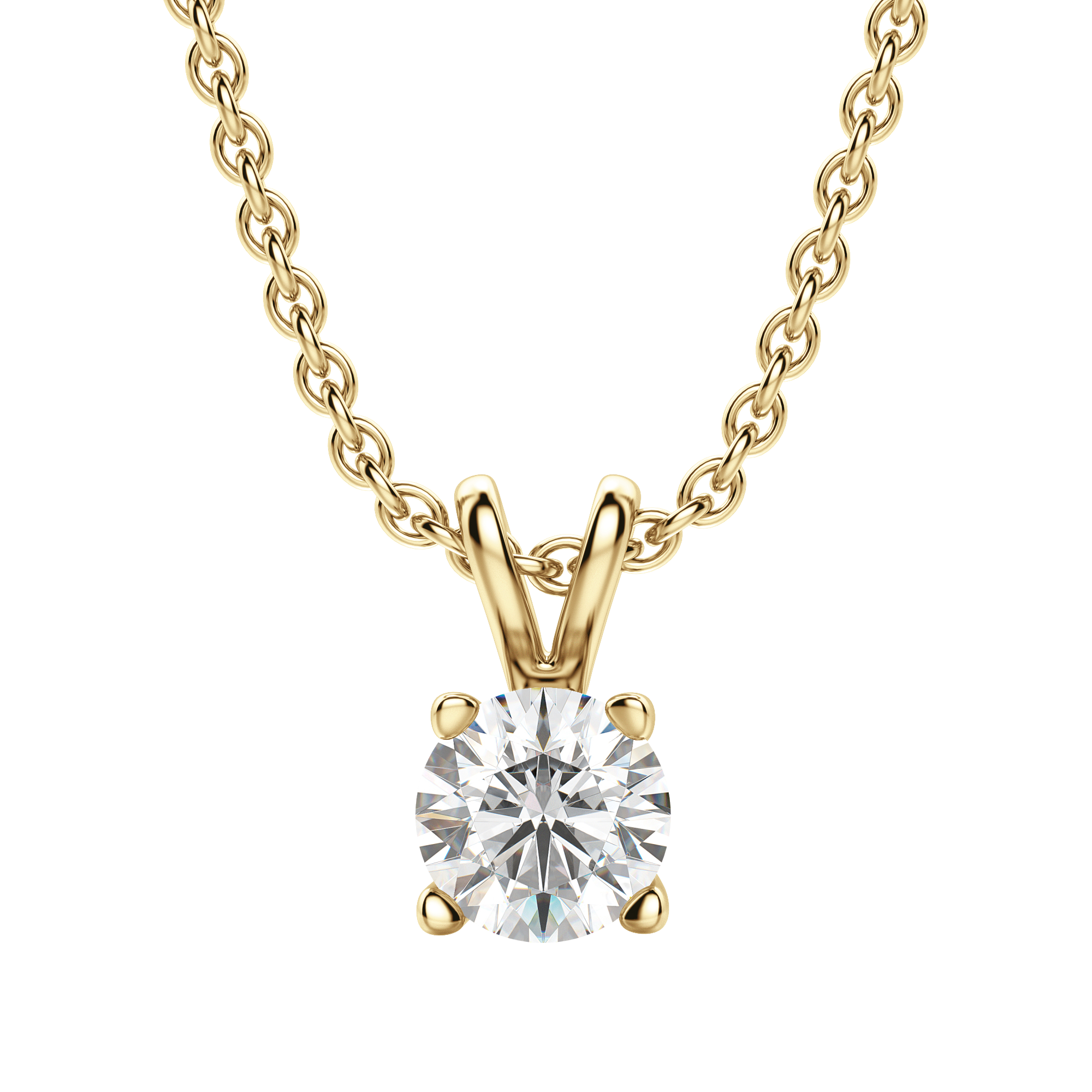 1.0 CT Round Lab-Grown Diamond Solitaire Pendant Necklace in Gold 1