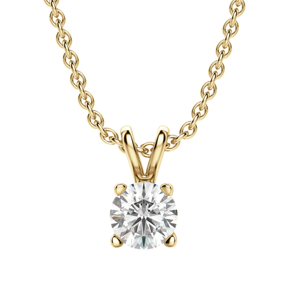 1.0 CT Round Lab-Grown Diamond Solitaire Pendant Necklace in Gold 1