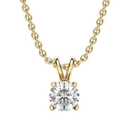 1.0 CT Round Lab-Grown Diamond Solitaire Pendant Necklace in Gold