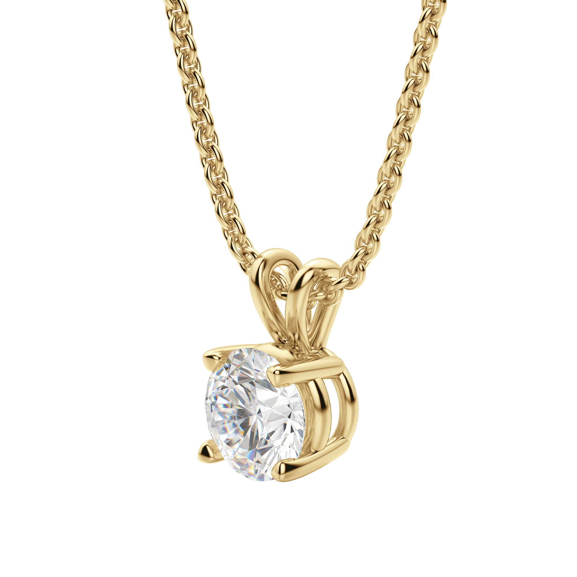 1.0 CT Round Lab-Grown Diamond Solitaire Pendant Necklace in Gold