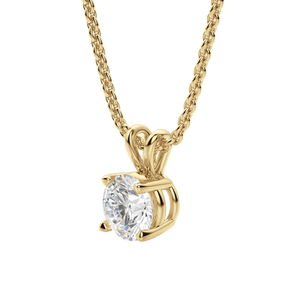 1.0 CT Round Lab-Grown Diamond Solitaire Pendant Necklace in Gold 2