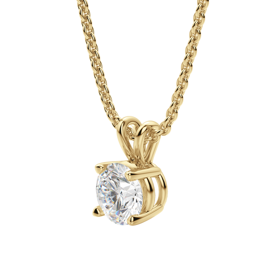 1.0 CT Round Lab-Grown Diamond Solitaire Pendant Necklace in Gold