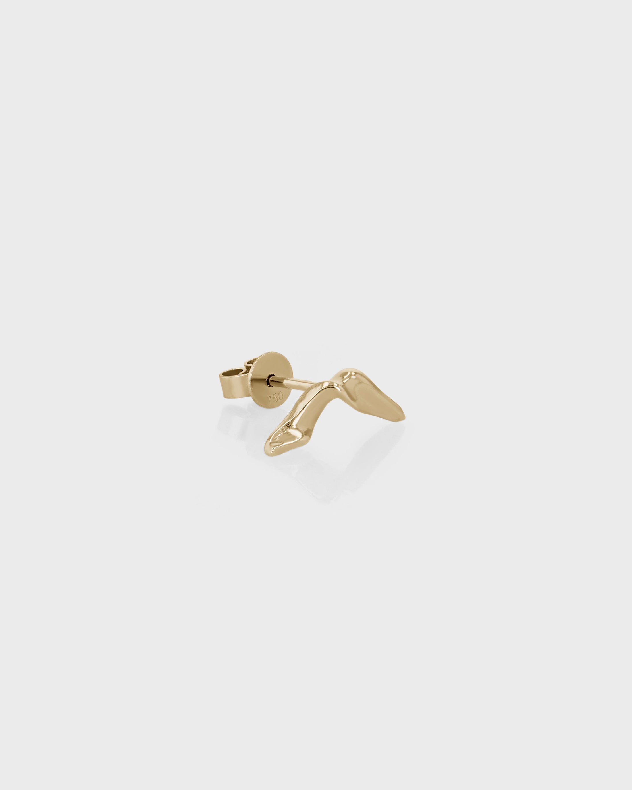 Golden Bird Sculpted Stud Earrings