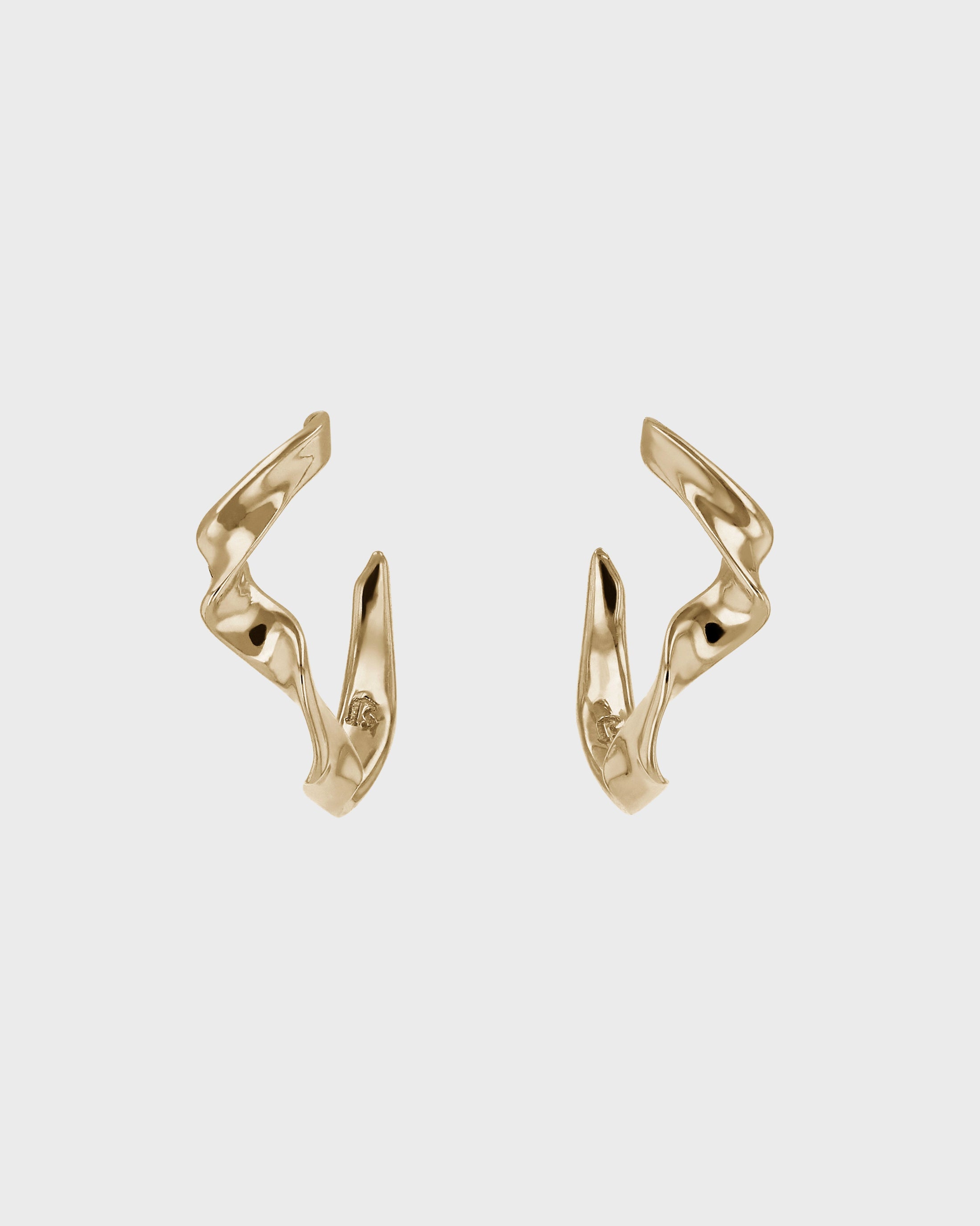 Uneven Shaped Fine Hoops Earring