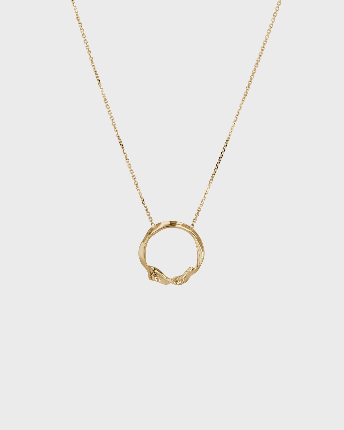 Elegant Uneven Gold Circle Pendant Necklace 2