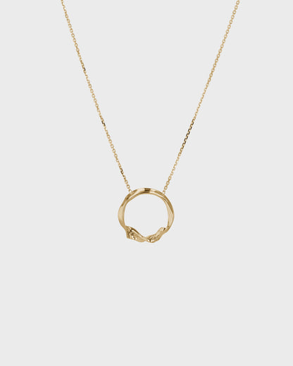 Elegant Uneven Gold Circle Pendant Necklace 2