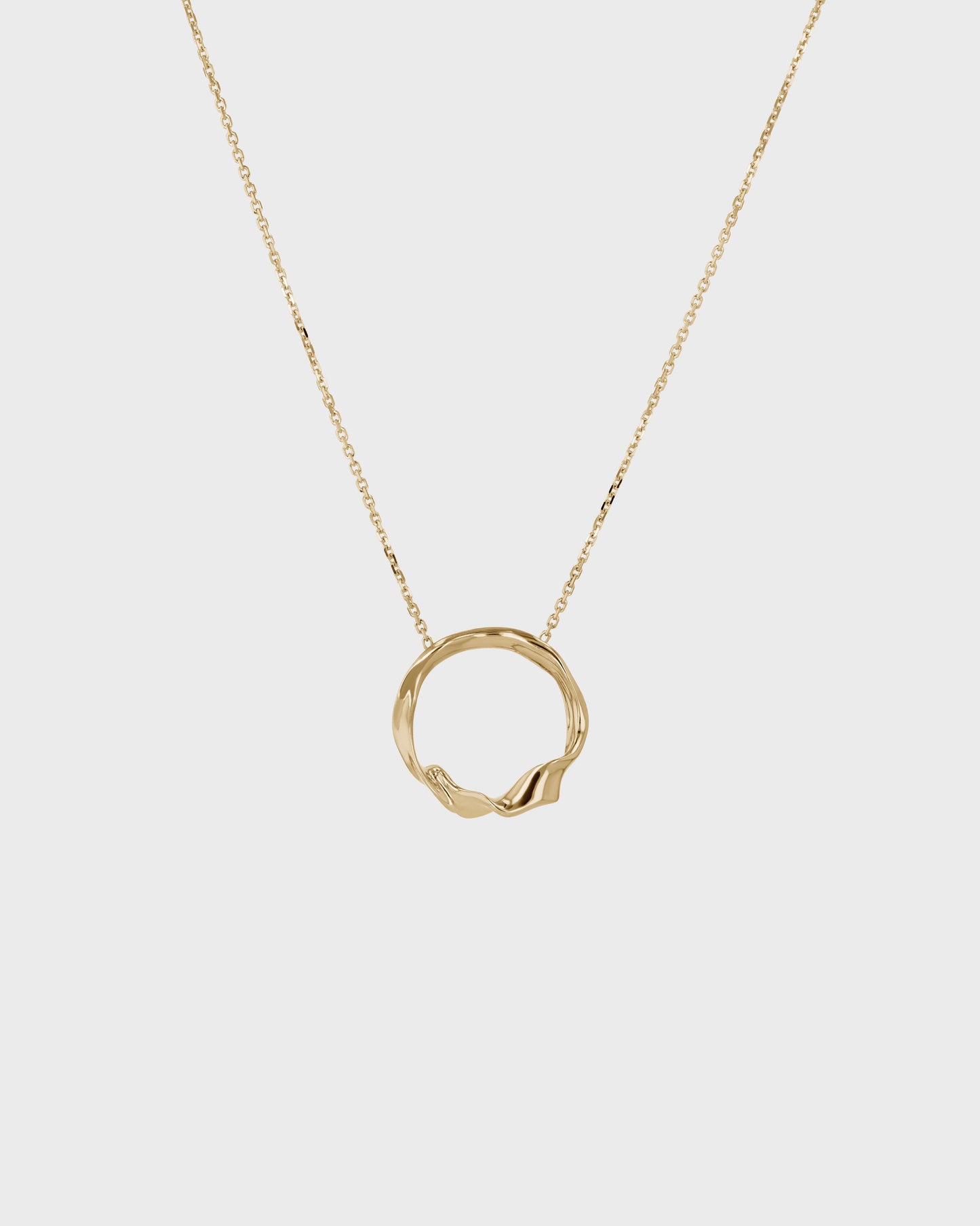 Elegant Uneven Gold Circle Pendant Necklace 1