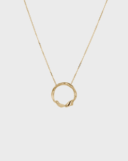 Elegant Uneven Gold Circle Pendant Necklace 1