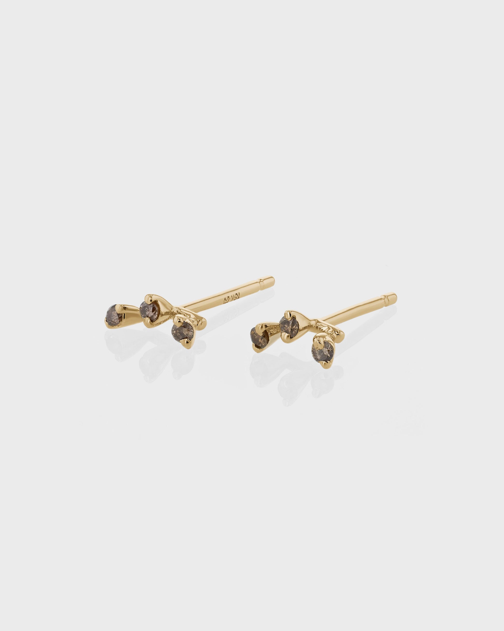 Radiant 0.01 CTW Amethyst & Lab Grown Diamond Studs in Gold 1