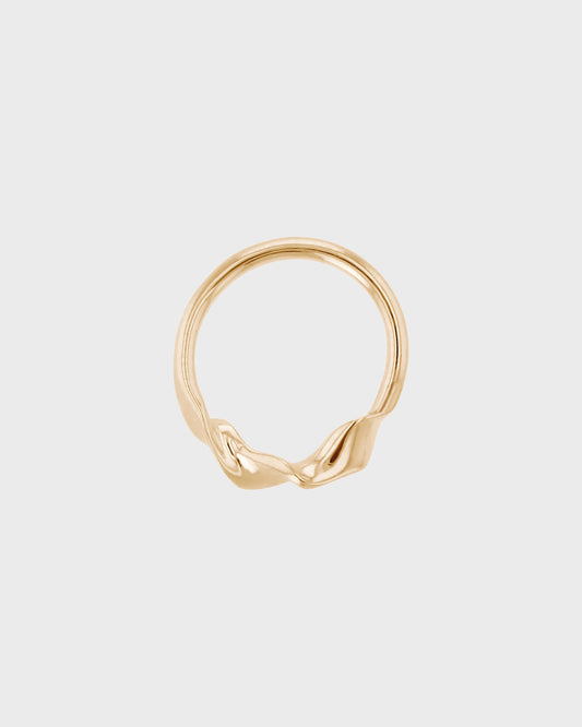 Elegant Twisted Gold Hoop Earring